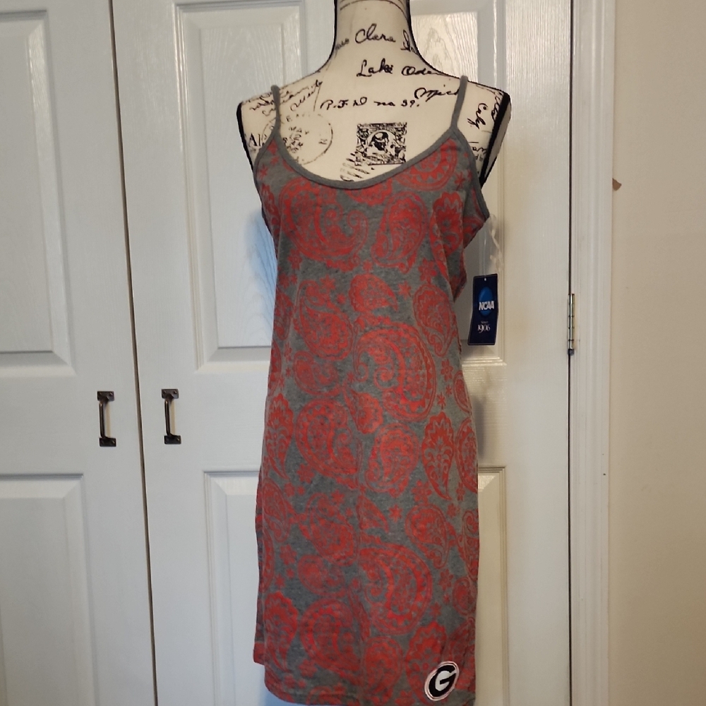 NCAA Gray and Red Paisley Tank Dress